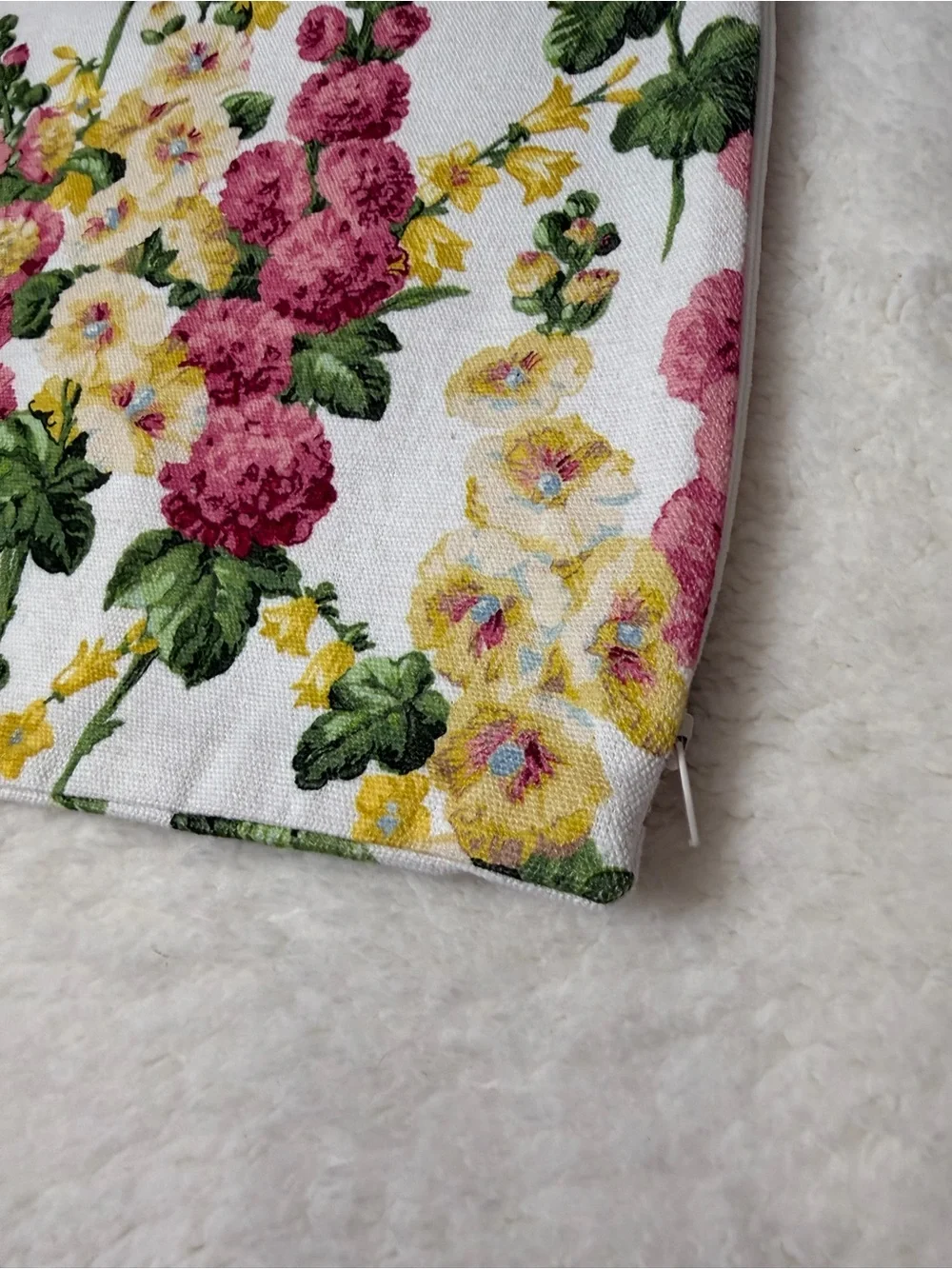 Sanderson x Mark & Graham Floral Lumbar Pillow Cover Pink Yellow Blue